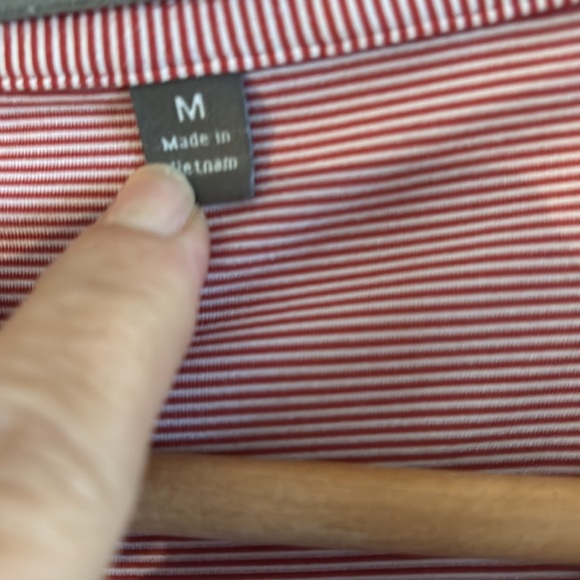 Peter Millar Summer Comfort Red and White Stripe Polo Golf - Picture 4 of 8
